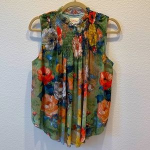Deletta Floral Sleeveless Top from Anthropologie